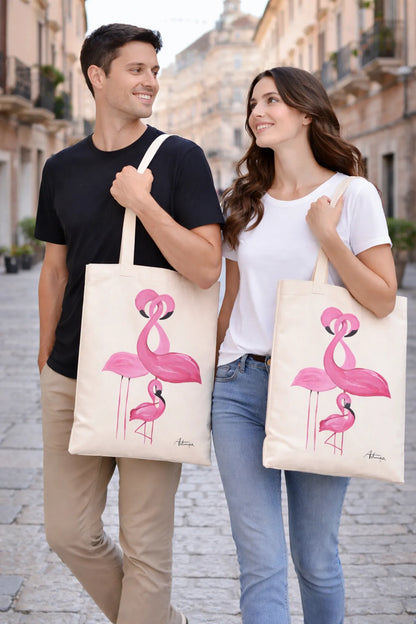Shopping Bag Fenicotteri Famiglia