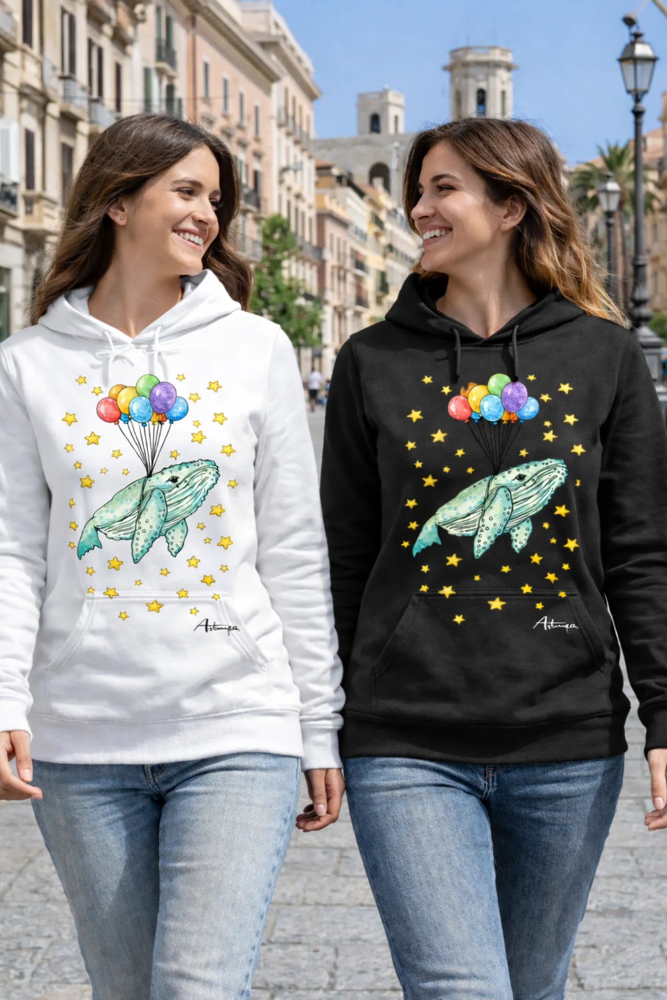 Felpa Balena Sospesa con Palloncini Artmea