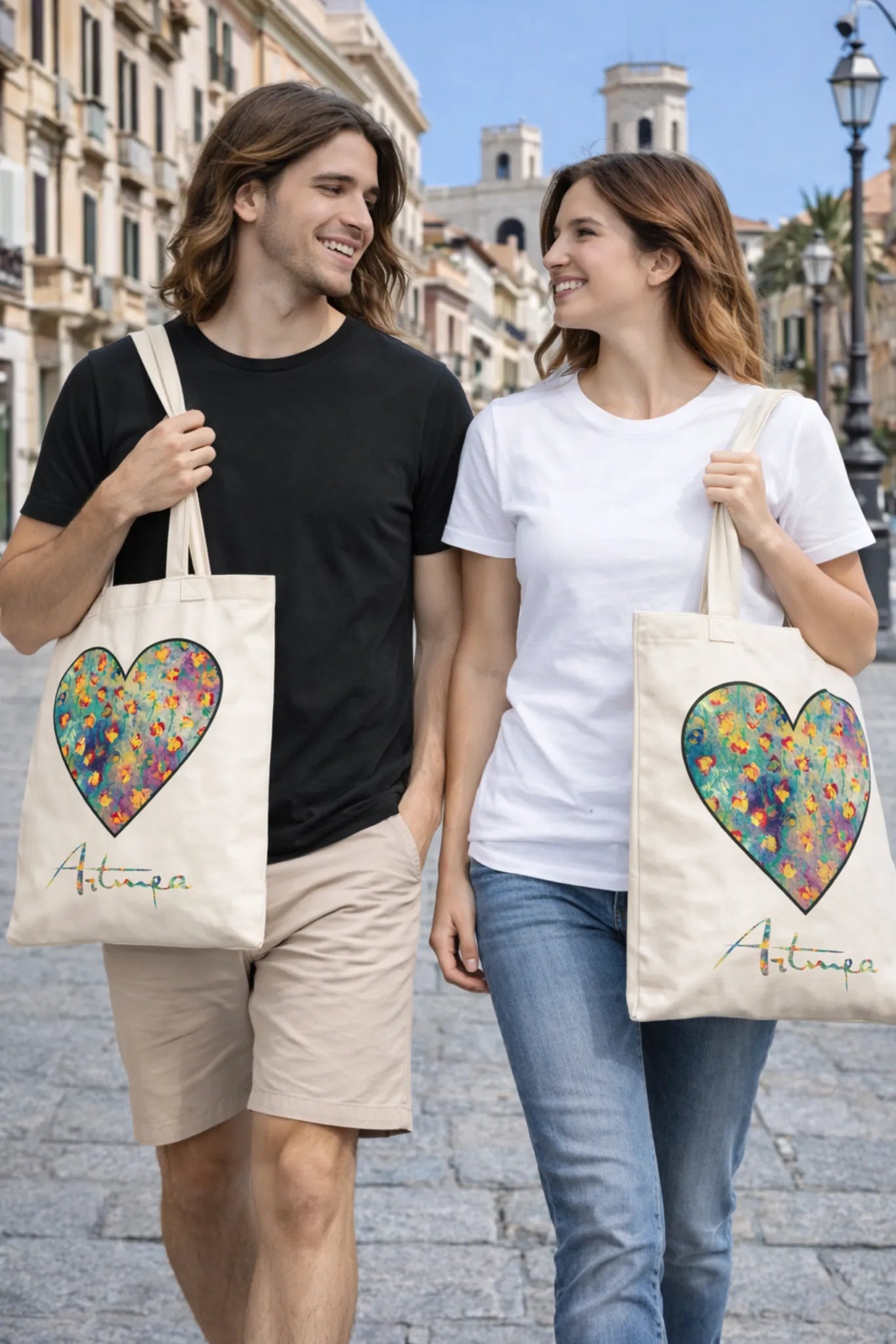 Shopping Bag Cuore Floreale Artmea