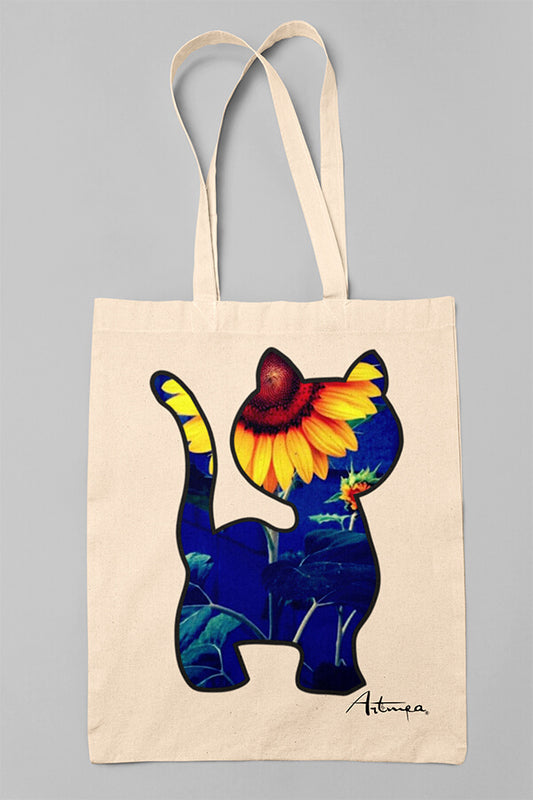 Shopping Bag Gatto con Fiori Artmea