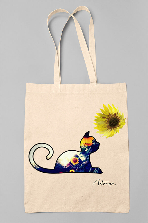 Shopping Bag Gatto Girasole Artmea