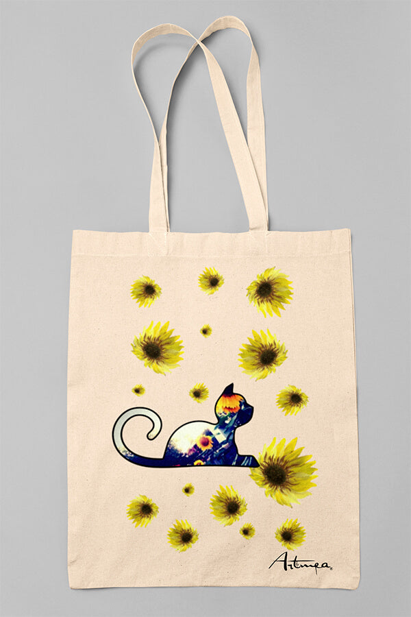 Shopping Bag Gatto Girasoli Artmea