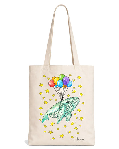 Shopping Bag Balena Sospesa con Palloncini Artmea